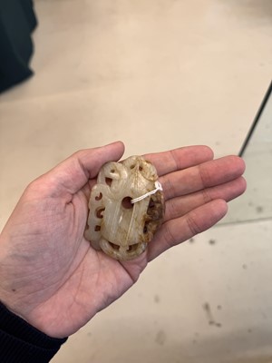 Lot 508 - A Chinese archaistic jade 'dragon' carving, 19th-20th century
