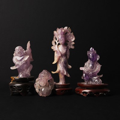 Lot 138 - Four Chinese amethyst carvings, late Qing dynasty / Republic period