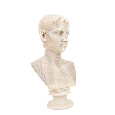 Lot 92 - After the antique, a Grand Tour style resin bust of Emperor Augustus