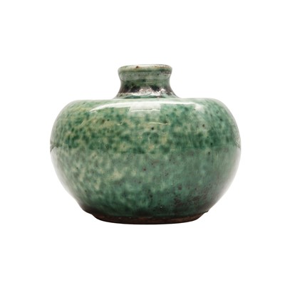 Lot 84 - A Chinese green-glazed water pot, pingguozun, Qing dynasty, 18th/19th century