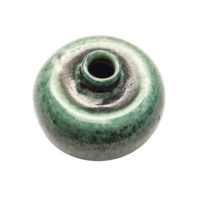 Lot 84 - A Chinese green-glazed water pot, pingguozun, Qing dynasty, 18th/19th century