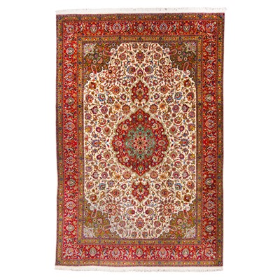 Lot 67 - A very fine part silk Tabriz carpet, north-west Persia