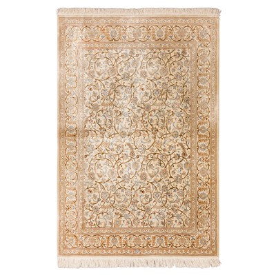 Lot 60 - An extremely fine, signed silk Qum rug, central Persia
