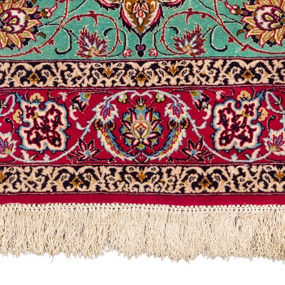 Lot 20 - An extremely fine part silk Isfahan prayer rug, central Persia