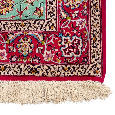 Lot 20 - An extremely fine part silk Isfahan prayer rug, central Persia