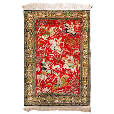 Lot 86 - A very fine silk Qum rug, central Persia