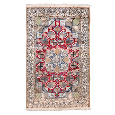 Lot 83 - A very fine part silk Nain carpet, central Persia