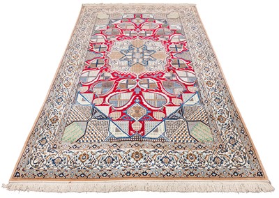 Lot 83 - A very fine part silk Nain carpet, central Persia