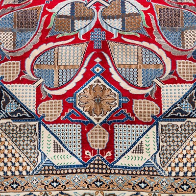 Lot 83 - A very fine part silk Nain carpet, central Persia