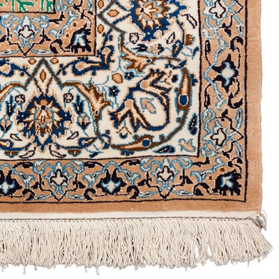 Lot 83 - A very fine part silk Nain carpet, central Persia