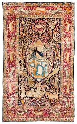 Lot 97 - A fine antique Kirman Laver rug, south Persia