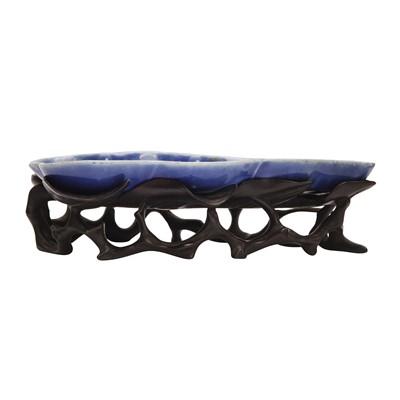 Lot 72 - A Chinese monochrome blue-glazed 'artemisia leaf' washer, Qing dynasty, 18th century