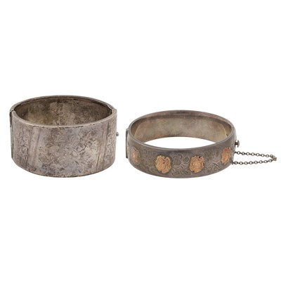 Lot 68 - Two silver bangles, Circa 1960's