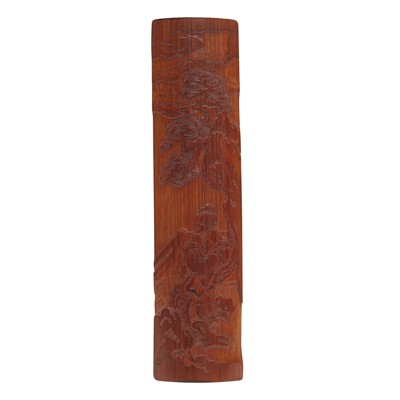 Lot 198 - A Chinese carved bamboo wrist rest, Qing dynasty, 19th century