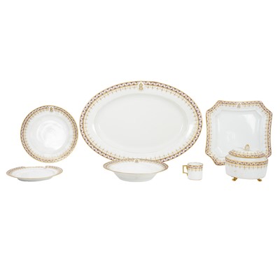 Lot 185 - An extensive Royal Vienna porcelain dinner service, monogramed