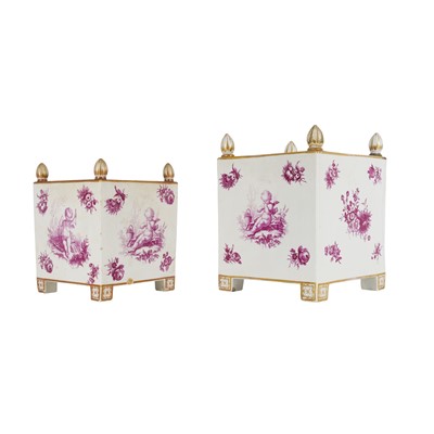 Lot 177 - A graduated pair of Minton 'New Stone' planters