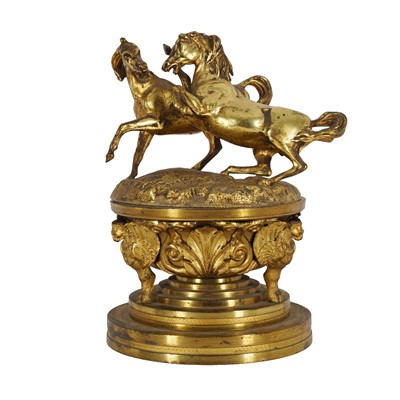 Lot 67 - A French gilt bronze novelty inkwell, late 19th century