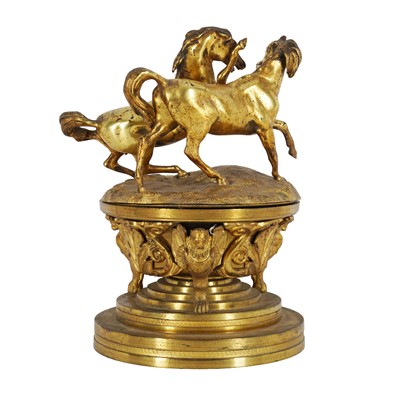 Lot 67 - A French gilt bronze novelty inkwell, late 19th century