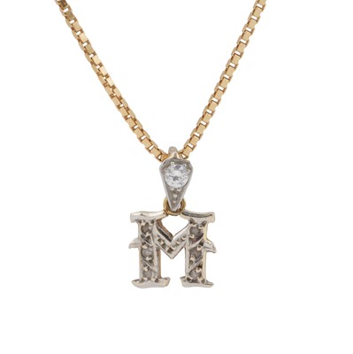 Lot 404 - A pendant M necklace