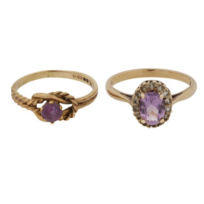 Lot 241 - Two amethyst rings