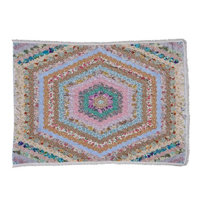 Lot 192 - An English patchwork English quilt, likely mid 20th century