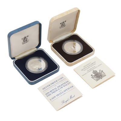 Lot 550 - Two Commemorative Silver Crowns