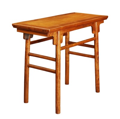Lot 231 - A Chinese hardwood recessed-leg table, xiaohua'an, 19th-20th century
