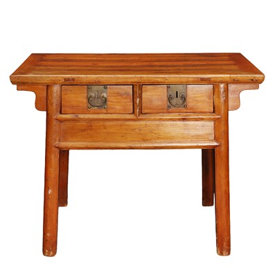 Lot 234 - A Chinese elm side table, 19th/20th century