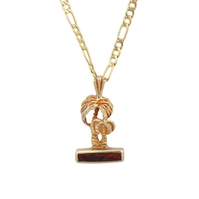 Lot 50 - An amber palm pendant necklace