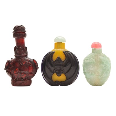 Lot 783 - Three Chinese snuff bottles, Qing dynasty, 19th century