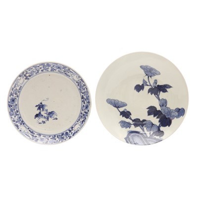Lot 841 - Two Japanese blue and white dishes, Edo period - 20th century