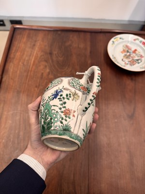 Lot 23 - A Chinese famille-verte 'floral' teapot, Qing dynasty, Kangxi period