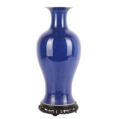 Lot 73 - A Chinese powder-blue-glazed baluster vase, Qing dynasty, 18th/19th century