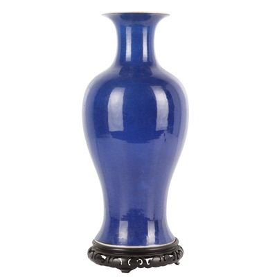 Lot 73 - A Chinese powder-blue-glazed baluster vase, Qing dynasty, 18th/19th century