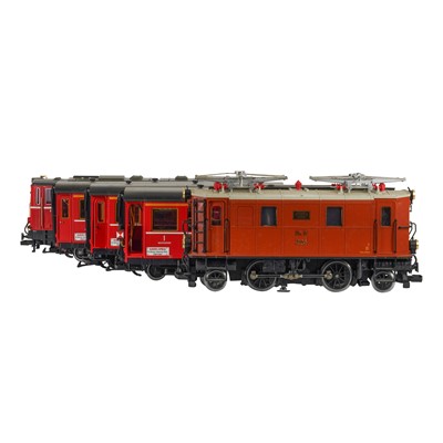 Lot 372 - Unboxed LGB Lehmann-Gross-Bahn locomotive group, two trains and three coaches