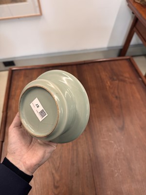 Lot 87 - A Chinese celadon-glazed washer, Qing dynasty