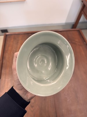 Lot 87 - A Chinese celadon-glazed washer, Qing dynasty