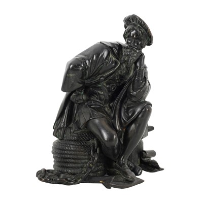 Lot 68 - A late 19th Century bronze figure of Christopher Columbus