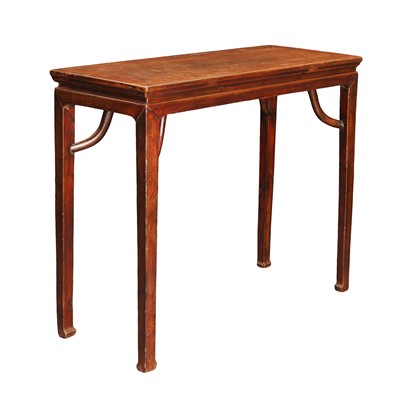 Lot 224 - A Chinese hardwood side table with 'giant's arm' braces, Qing dynasty, 18th century