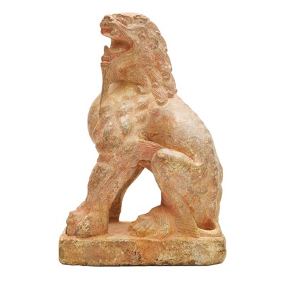 Lot 191 - A Chinese marble carving of a lion, possibly Tang dynasty