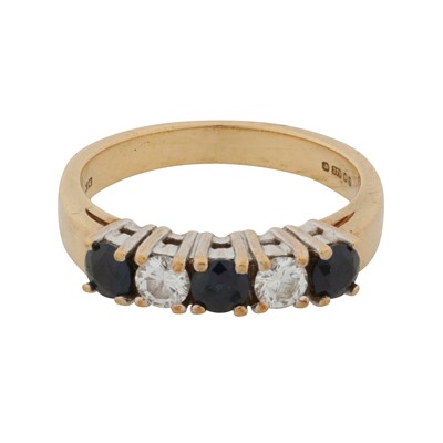 Lot 7 - A sapphire and diamond five stone ring