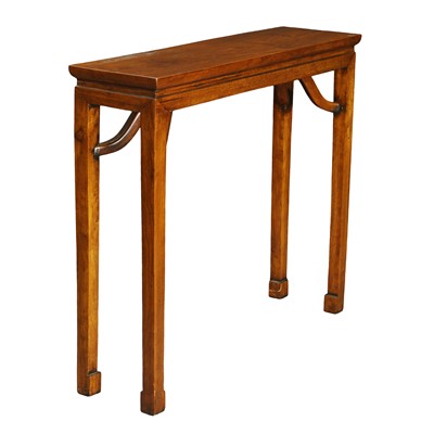 Lot 226 - A Chinese hardwood side table with giant's arm braces, Qing dynasty, 19th century