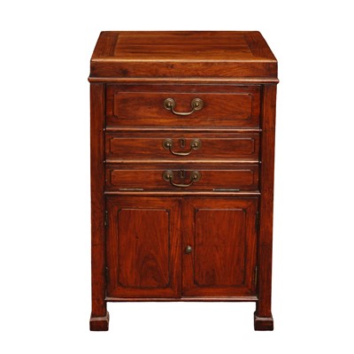 Lot 227 - A Chinese huanghuali or padauk hardwood wash stand, Qing dynasty, circa 1800