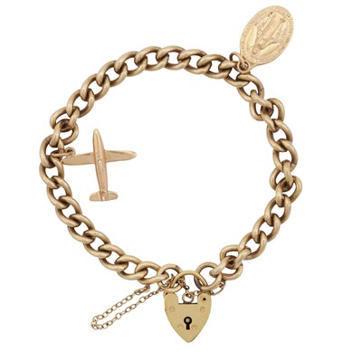 Lot 297 - A charm heart lock bracelet
