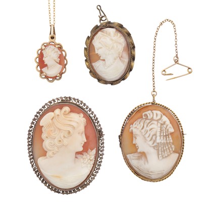 Lot 232 - A collection of cameo jewellery