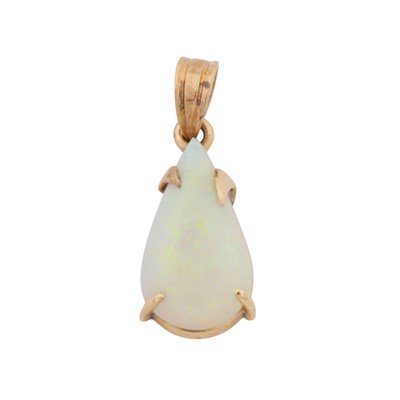 Lot 179 - An opal drop pendant