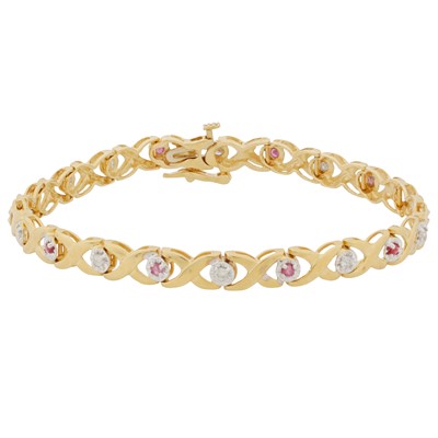 Lot 62 - A ruby and diamond bracelet