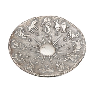 Lot 583 - A mid-20th century unmarked silver dish, probably Peruvian