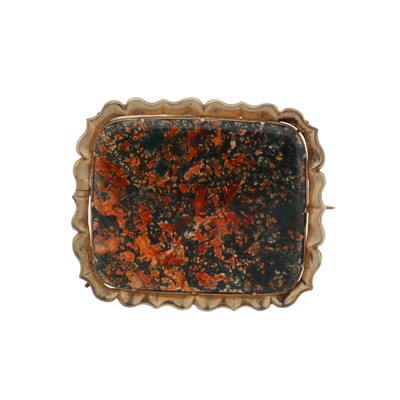 Lot 260 - A bloodstone brooch