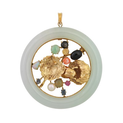 Lot 262 - A multi gem-set pendant